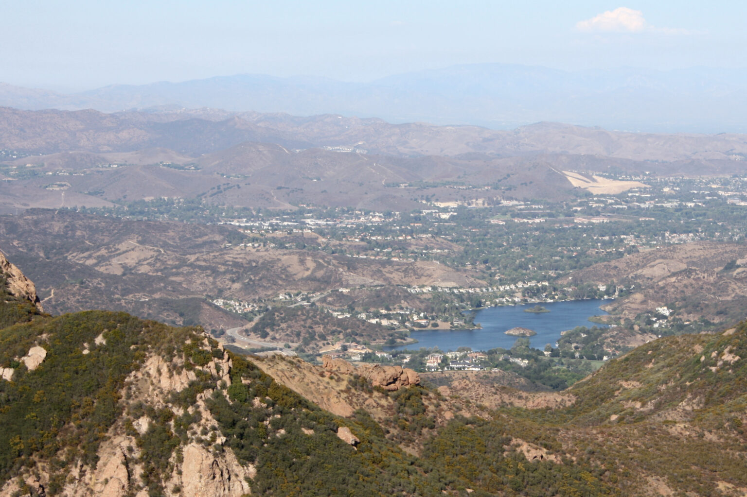 View over Westlake Village and the Conejo Valley from Sandstone Peak in the Santa Monica Mountains