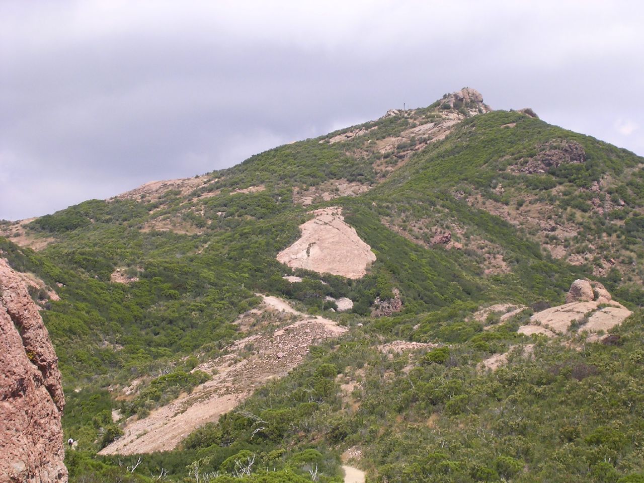 Sandstone Peak, the highest point in the Santa Monica Mountains, near Cornell and Malibou Lake in California